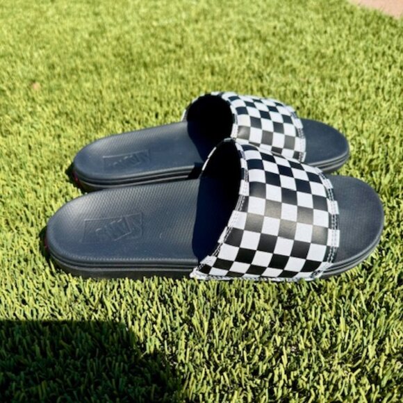 VANS La Costa Unisex Slides, Black/Checkerboard, Men's 9 - Picture 4 of 5